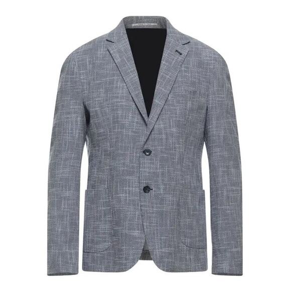 NWT Ettore Ravelli Blazer Suit Jacket Slate Blue Size 36 Cotton Italy Sport Coat - Picture 1 of 10